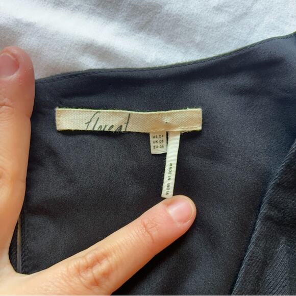 ANTHROPOLOGIE Floreat Indigo Inkwash Shift Long Sleeve Tunic Dress French Sz 4 - Picture 9 of 11